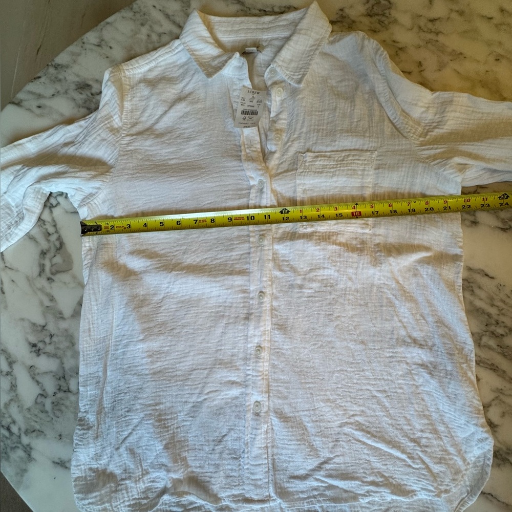 NWT J Crew Factory Gauze Button-Up
White Gauze Shirt 100% Cotton Various Sizes - Picture 13 of 16